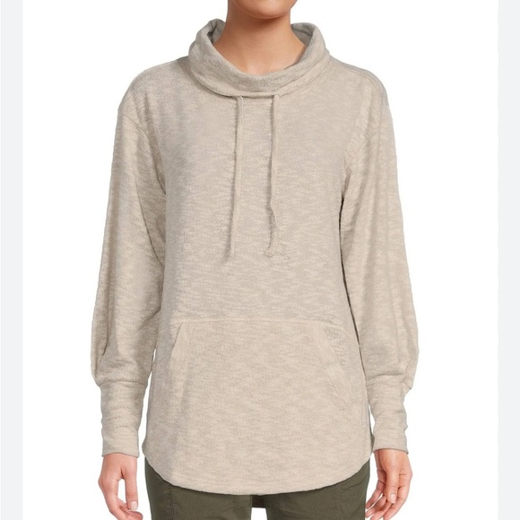 Prana Frieda Slub Knit Funnel Neck Pullover Tunic Sweater Oatmeal Medium - Picture 14 of 15